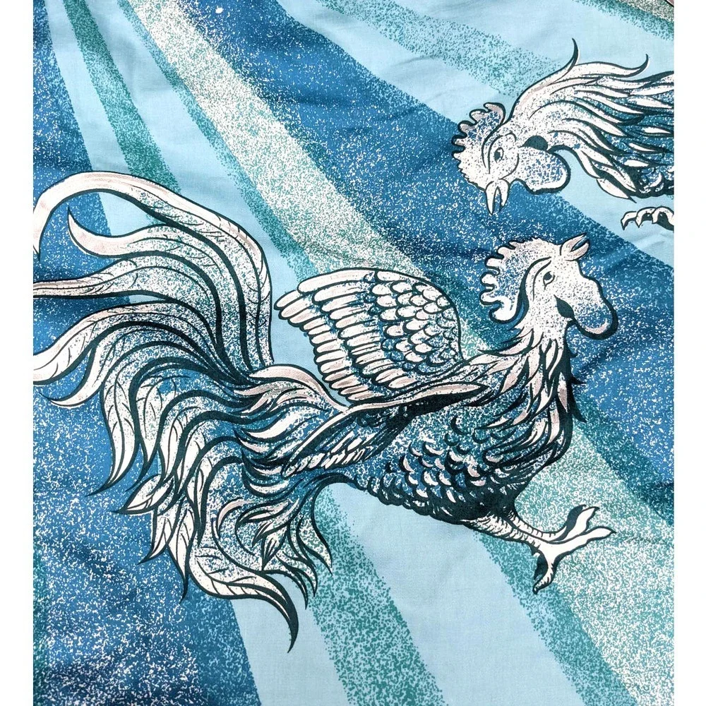 Vintage Rooster Print Circle Skirt Fabric 